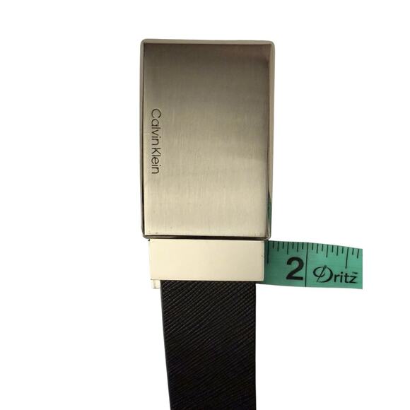Calvin Klein Belt Mens Reversible Black Textured Leather/Brown Size Medium 34-36 - Picture 8 of 10